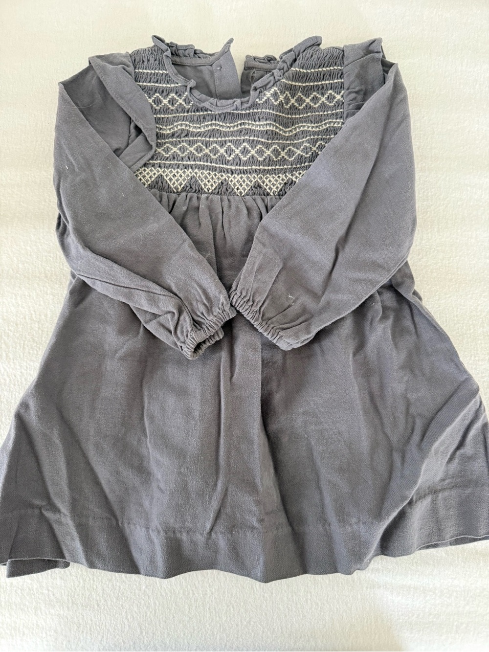 Zara Gray Smocked Dress 12-18mo